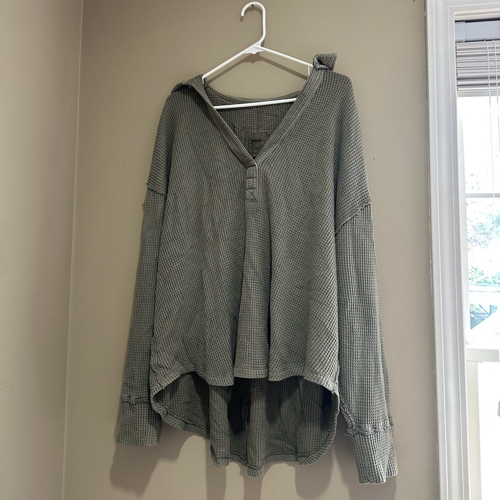 Aerie Green Knit Sweater Top